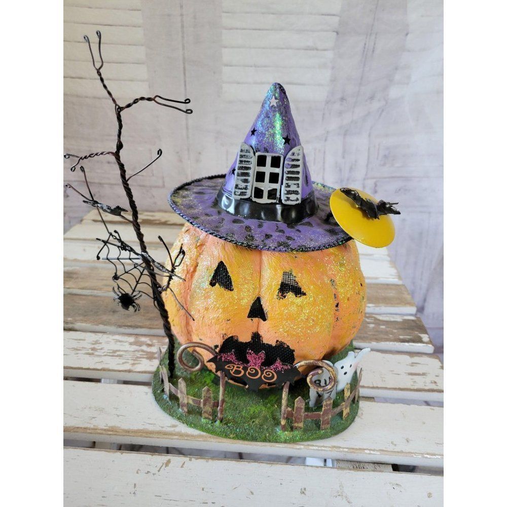 Kohl's‎ pumpkin candle village house decor metal sp